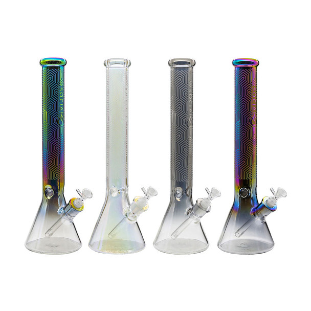 SOCIAL MERCURY ELECTROPLATTED PATTERN WATERPIPE 16" (WP-230)