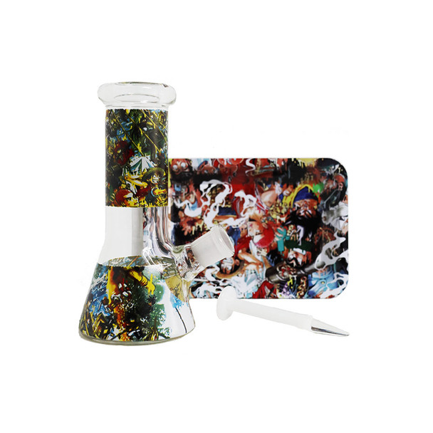 DESIGNER 6.5" WATERPIPE AND TRAY AND GRINDER SET (WP-237)