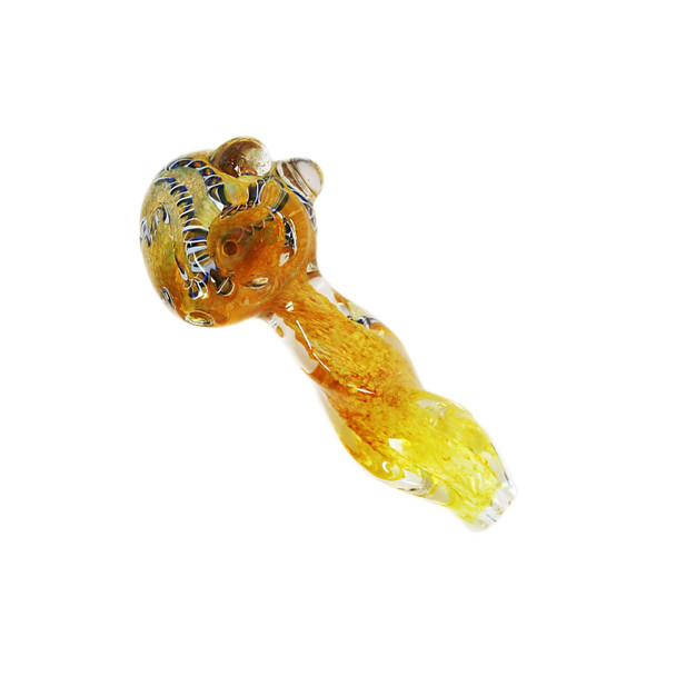 TWISTED BODY DOUBLE MARBLE HEAD HANDPIPE 4" (HP-55)