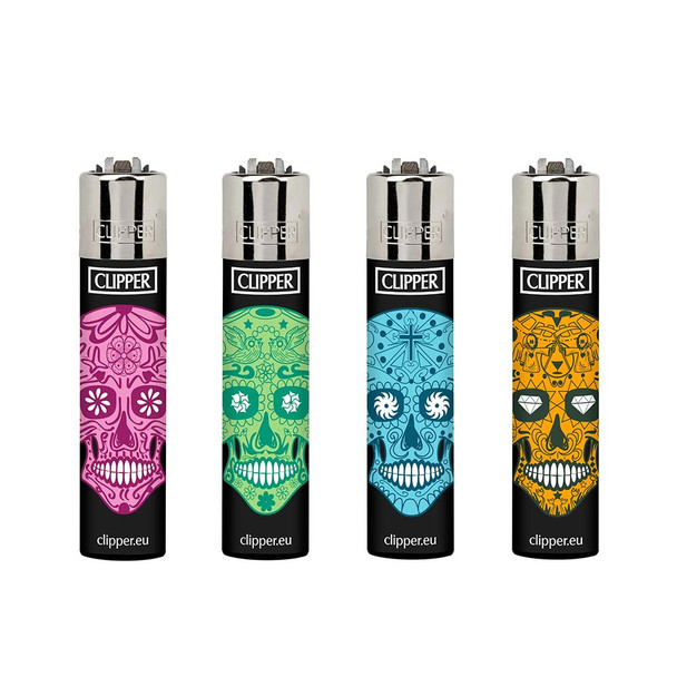 CLIPPER MEXICAN SKULLS EDITION LIGHTER DISPLAY OF 48 (CLIPPER-32)