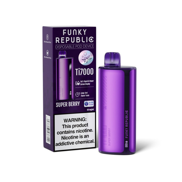 Elf Bar Funky Republic Ti7000 Disposable Vape - 7000 Puffs - SUPER BERRY
wisemenwholesale.com