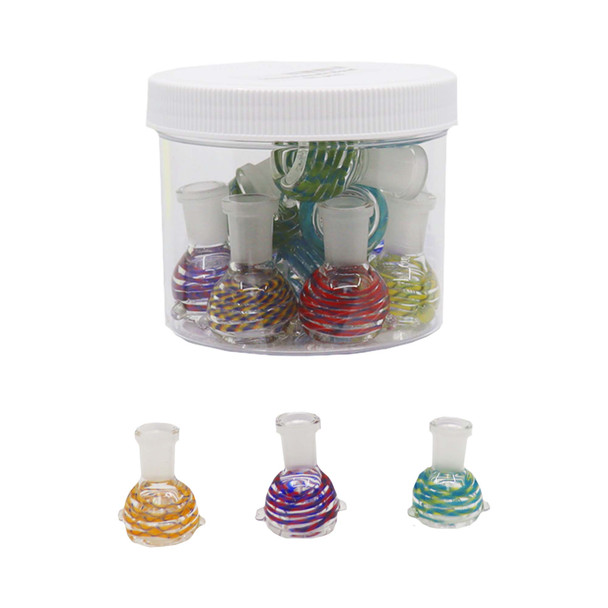 14MM FEMALE MIX COLOR GLASS BOWL JAR OF 15 (JAR-28)