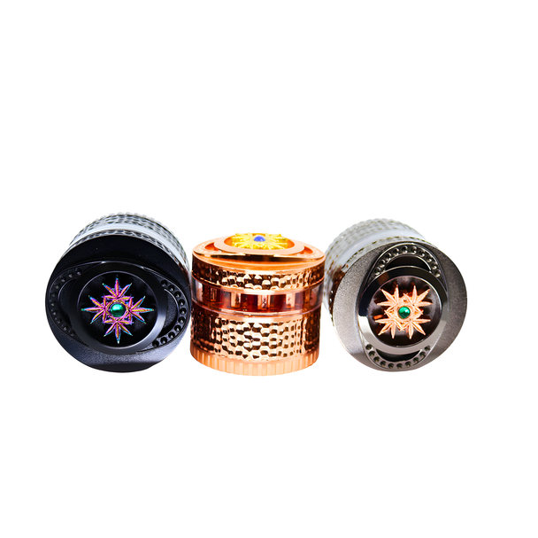 MYSTICAL SPINNER WITH PEEK THROUGH WINDOW 4 PART 65MM GRINDER DISPLAY OF 6