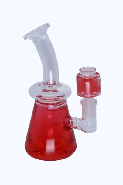 7" CURVED NECK GLYCERIN FILLED WATERPIPE ASSORTED COLORS (WP-36)