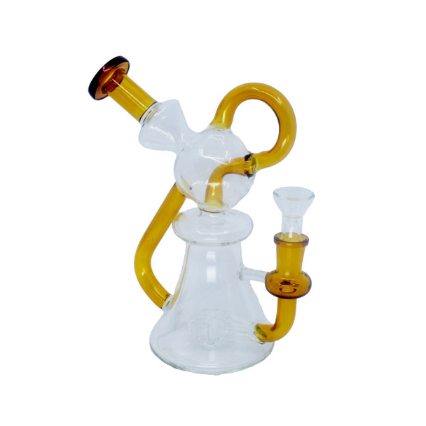 7.5" MULTIARM RECYCLER WATER PIPE ASSORTED COLORS (WP-43)