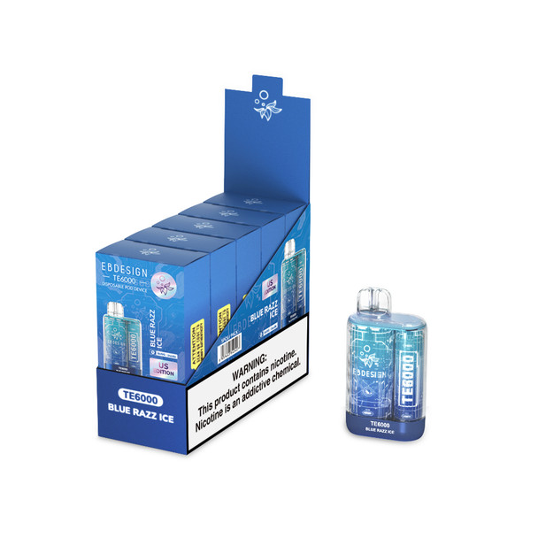 BDesign TE6000 Disposable Vape - BLUE RAZZ ICE Flavor | Wisemen Wholesale