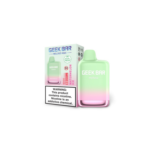 GEEK BAR MELOSO MAX Watermelon Ice Vape Flavor: Refreshing watermelon flavor with a cool icy sensation available at Wisemen Wholesale.