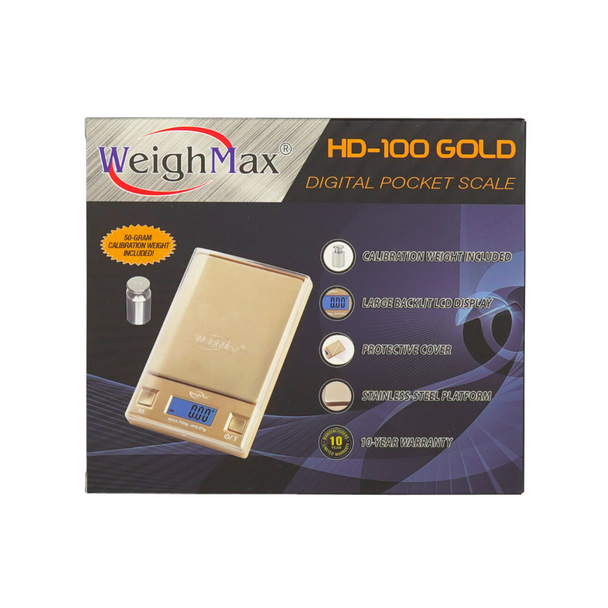 WEIGHMAX DIGITAL POCKET SCALE 100GX0.01G (HD100 GOLD)