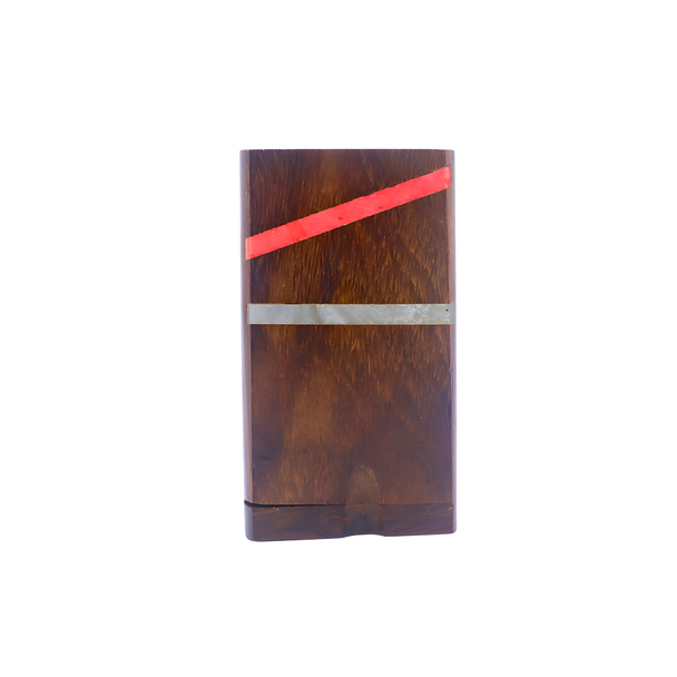 4" LARGE WOODEN DUGOUT WITH METAL CIGARETTE (DUG-4)
