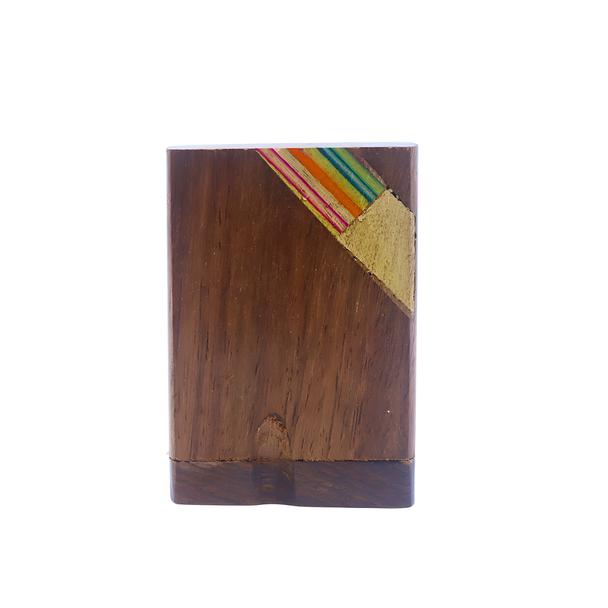 3" SHORT WOODEN DUGOUT WITH METAL CIGARETTE (DUG-5)