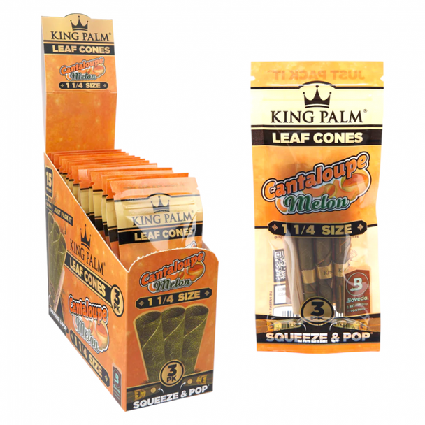 KING PALM FLAVORED 1 1/4 3PK CONES DISPLAY OF 15