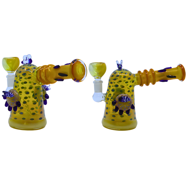 5" GOLDEN SHADE BUBBLER WITH HONEY BEE WATER PIPE (WP-31)
