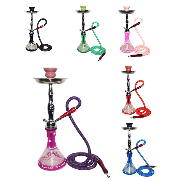 ZEBRA CLOUD 19" HOOKAH ONE HOSE  ASSORTED COLORS