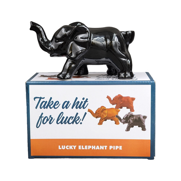 BLACK CERAMIC ELEPHANT PIPE (82437)