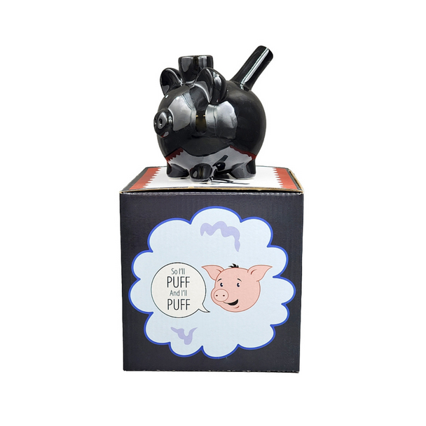 CERAMIC BLACK PIGGY PIPE (88092)