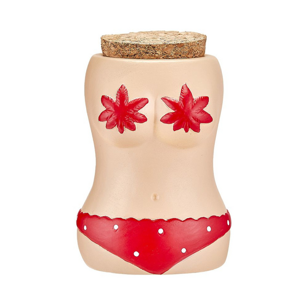 CERAMIC RED BIKINI STACH JAR (88079)