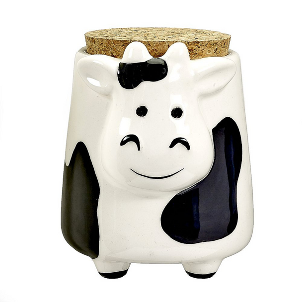 CERAMIC COW STACH JAR (88123)