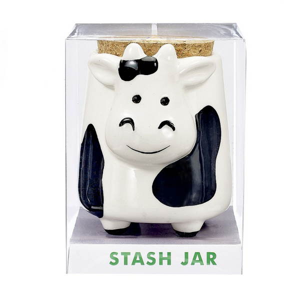 CERAMIC COW STACH JAR (88123)