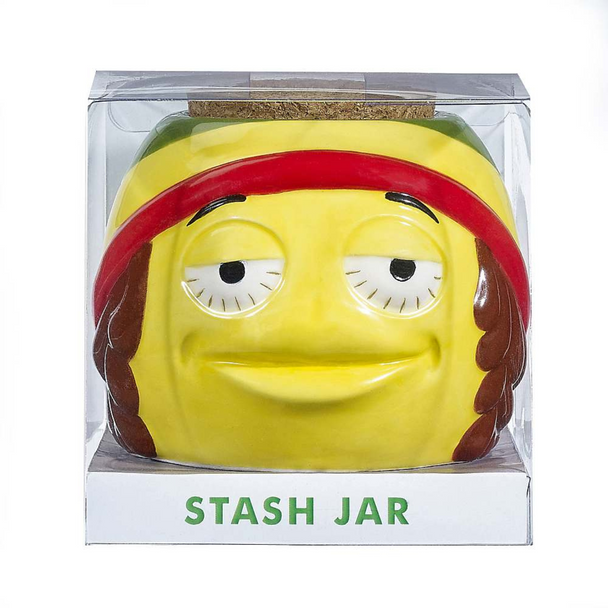 CERAMIC RASTA EMOJI STACH JAR (88179)