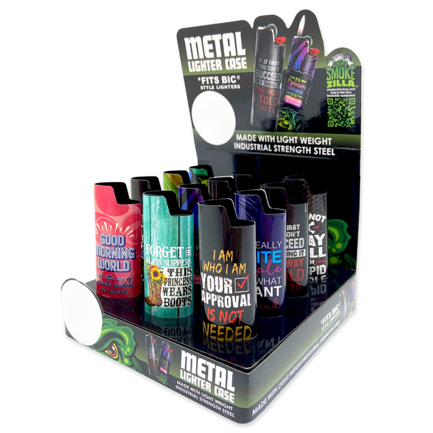 SMOKE ZILLA PRINTED LIGHTER CASE DISPLAY OF 12 (23785)