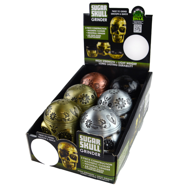 SMOKE ZILLA MOLDED SUGAR SKULL TOOL DISPLAY OF 6 (23183)