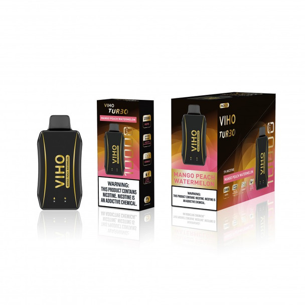 VIHO TURBO DISPOSABLE VAPE 10,000 PUFF 18ML DISPLAY OF 5