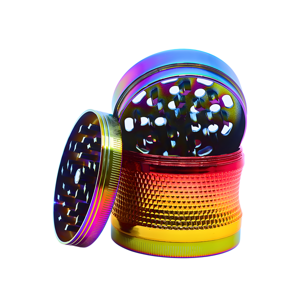 RAINBOW RHINESTONE DESIGN 4 PART GRINDERS DISPLAY OF 6 (GT501BA)