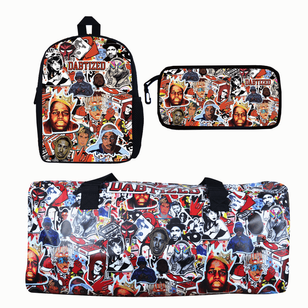 DUFFLE BACKPACK 3 PIECE SET DIFFERENT DESIGNS