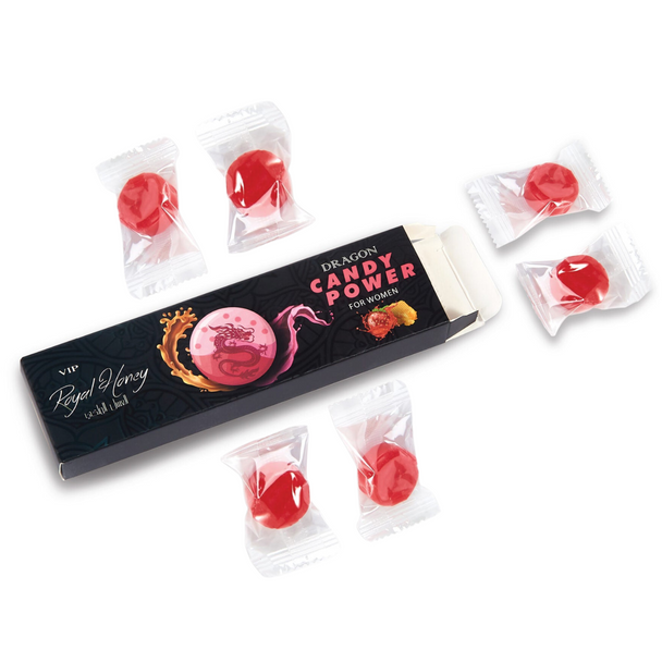 DRAGON CANDY POWER VIP ROYAL STRAWBERRY HONEY ENHANCEMENT 6CT CANDY FOR WOMEN DISPLAY OF 10