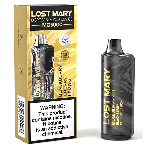 LOST MARY MO5000 BLACK GOLD EDITION 5000 PUFF DISPOSABLE DISPLAY OF 5