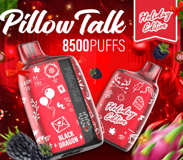 PILLOW TALK HOLIDAY EDITION 13ML 8500 PUFFS WITH E-LIQUID & BATTERY SCREEN DISBOSABLE DISPLAY OF 10