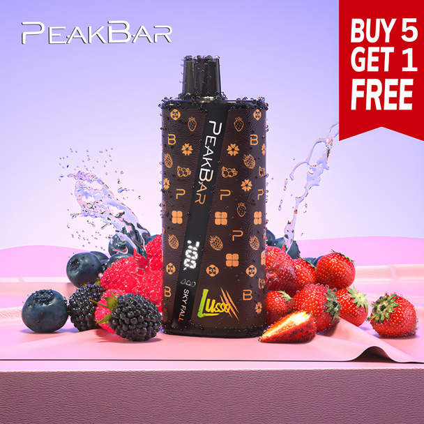 PEAKBAR 18ML 8200 PUFF WITH LED SMART SCREEN DISPOSABLE DISPLAY OF 5