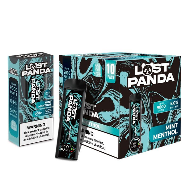LOST PANDA LP9000 10ML RECHARGEABLE 9000 PUFFS 5% NIC DISPOSABLE DISPLAY OF 10
