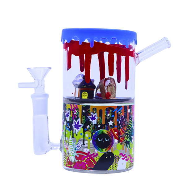 DABTIZED TOON TRIP GLASS WATER PIPES WITH LED LIGHTS ASSORTED DESIGNS