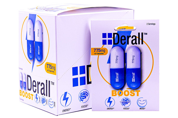 DERALL BOOST 775MG FOCUS SUPPLEMENT DISPLAY OF 12-2CT