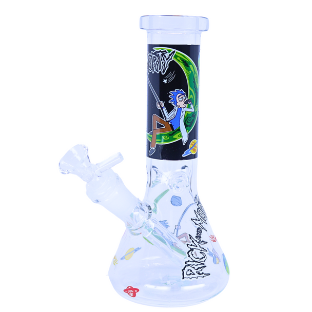 8" PREMIUM GLASS WATER PIPES GLOW IN THE DARK MIXED DESIGN (WP-377)
