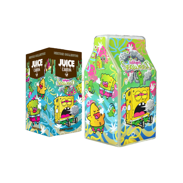 DABTIZED JUICE CARTON GLASS 2 IN 1 BUBBLER & NECTAR COLLECTOR