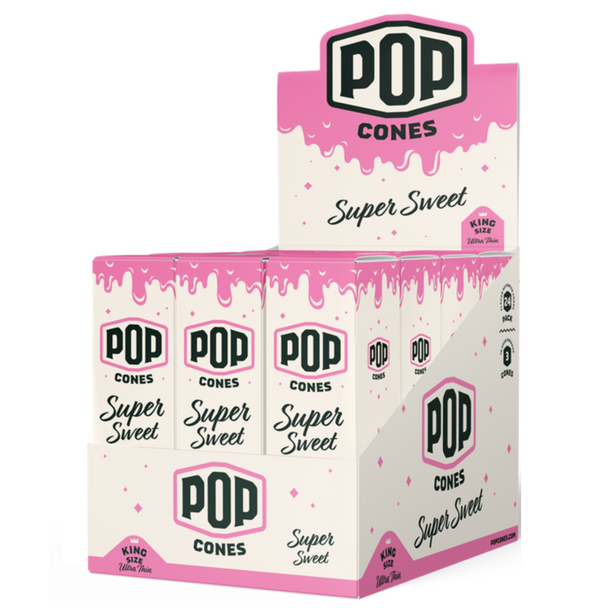POP CONES KING SIZE ULTRA THIN DISPLAY OF 24 (3PK)