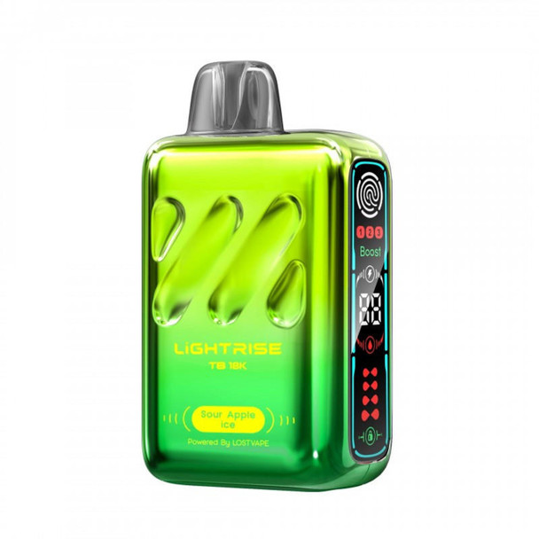 LIGHTRISE TB18K BY LOST VAPE 18000 PUFF 18ML DISPOSABLE TOUCH BUTTON DISPLAY OF 5