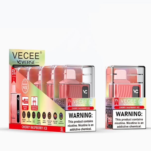 VECEE BY YOCAN VC8000 VERSE EDITION 8000 PUFF 12ML DISPOSABLE DISPLAY OF 5