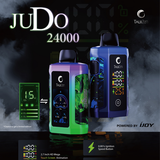 TAIJIZEN JUDO BY IJOY 24000 PUFFS  25ML DISPOSABLE DISPLAY OF 5