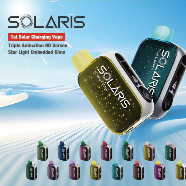 SOLARIS 25,000 PUFFS 18ML DISPOSABLE SOLAR CHARGING DISPLAY OF 5