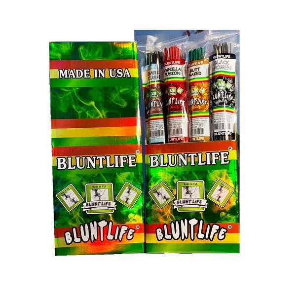 BLUNTLIFE JUMBO INCENSE DISPLAY 19" INCENSE STICKS - DISPLAY OF 24 BUNDLES