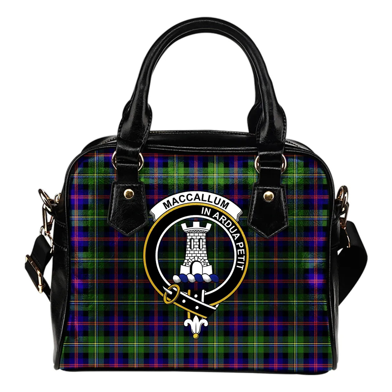 Scottish Malcolm Modern Clan Crest Tartan Shoulder Handbag