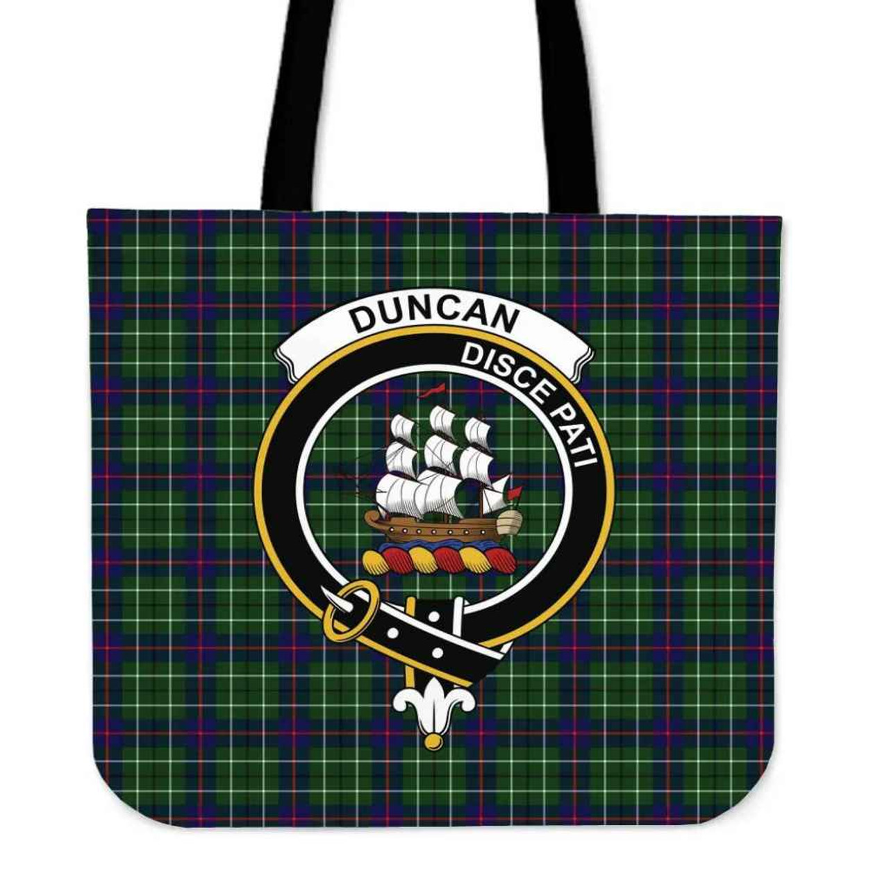 Scottish Duncan Clan Crest Tartan Tote Bag