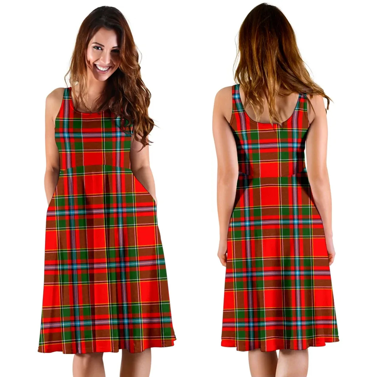 Scottish Drummond of Perth Clan Tartan Women Midi Dress