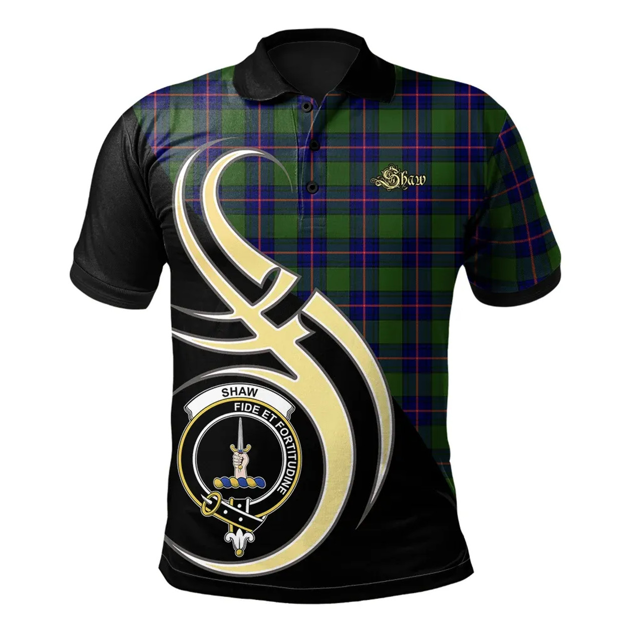 Scottish Shaw Modern Clan Crest Tartan Polo Shirt Believe in Me