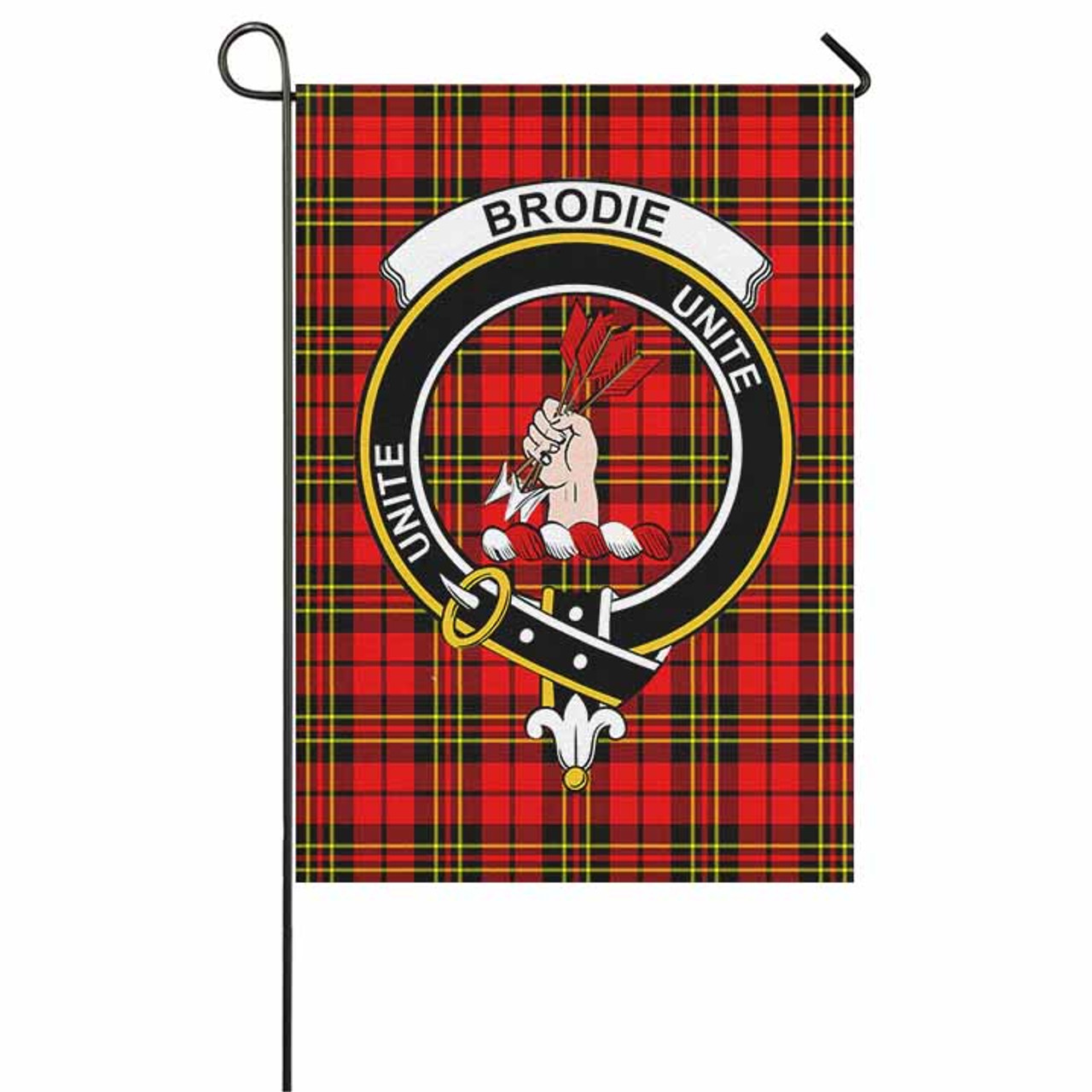 Scottish Brodie Clan Crest Tartan Garden Flag