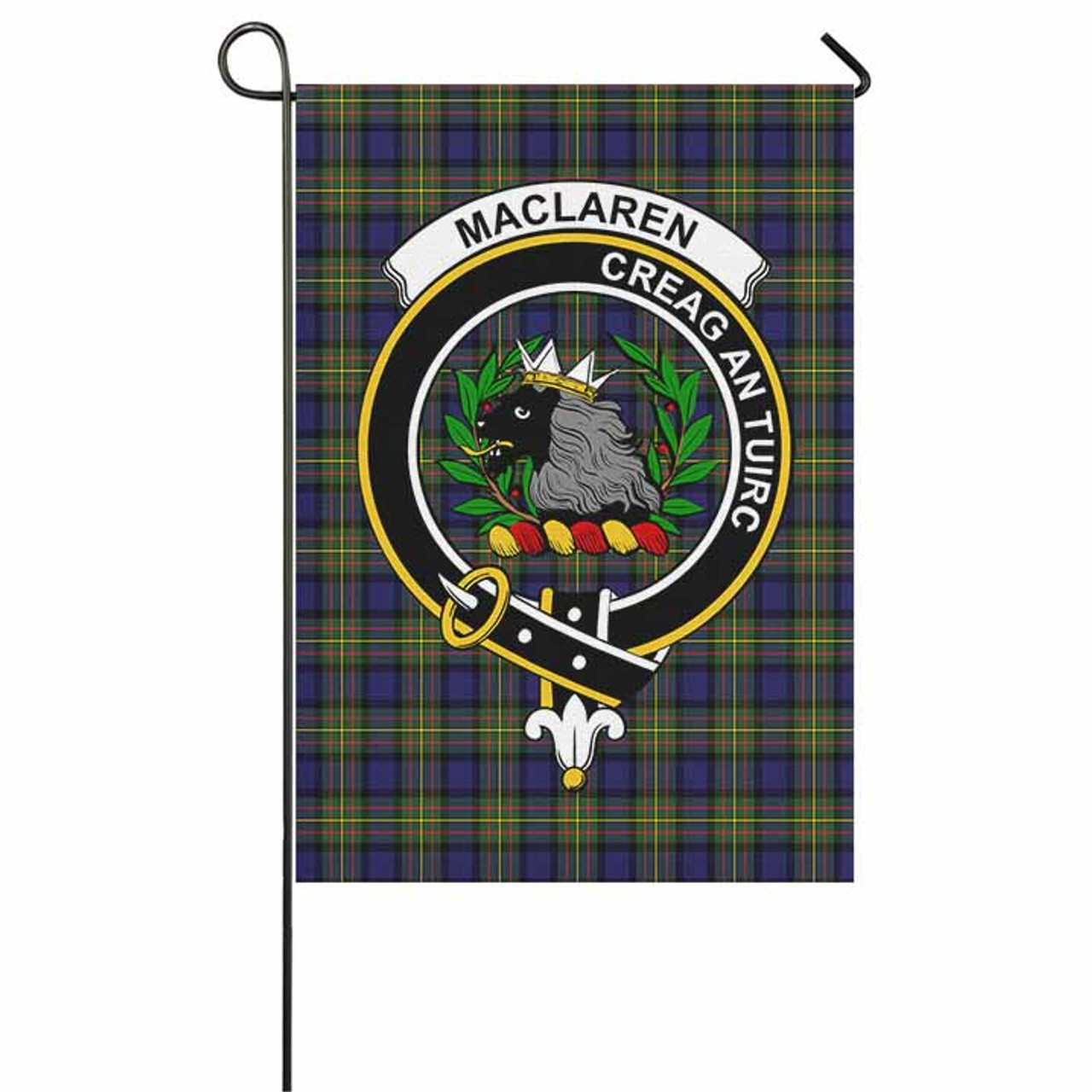 Scottish MacLaren Clan Crest Tartan Garden Flag