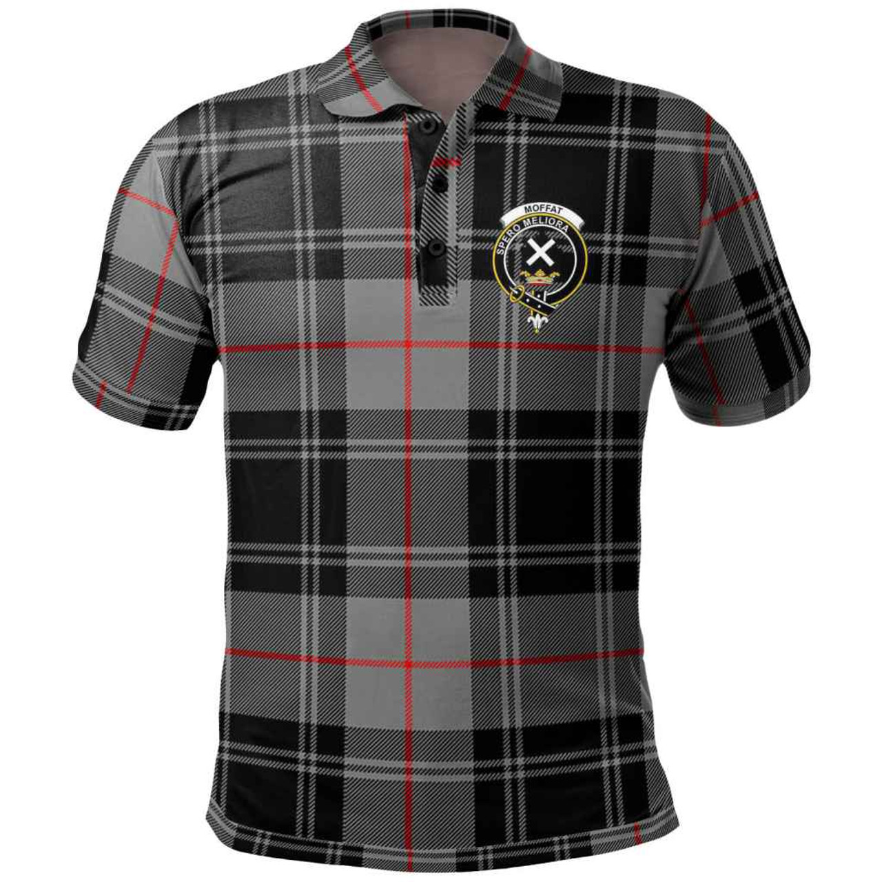 Scottish Moffat Clan Crest Tartan Polo Shirt